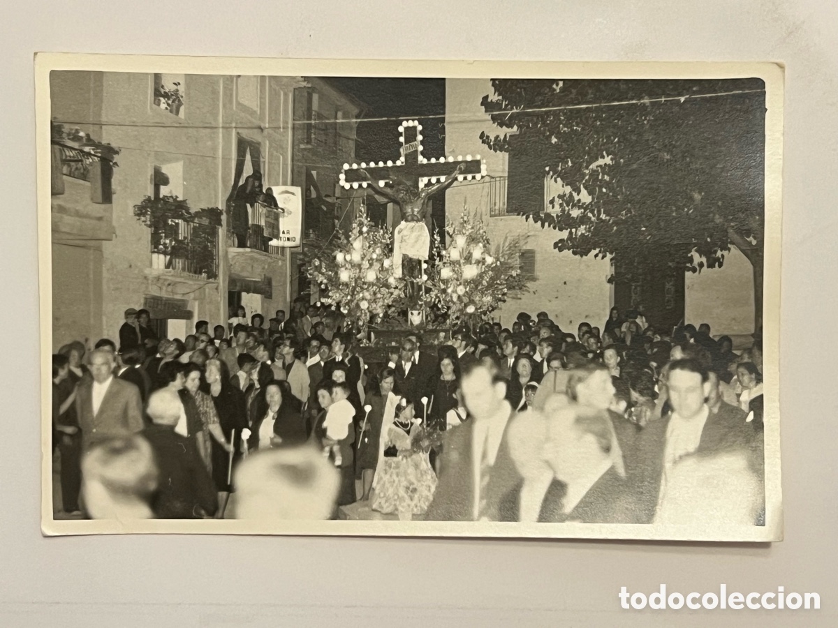 Fotograf&iacute;a antigua: SANT&Iacute;SIMO CRISTO DEL GRAO. Semana Santa Marinera, procesando por el barrio (a.1968)
