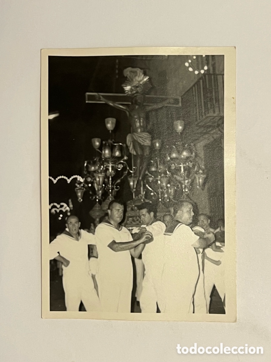 Fotografia antica: SEMANA SANTA MARINERA.. Cristo del Grao.. El Negret.. ? Fotograf&iacute;a (h.1970?) Medidas: 7,5 x 10,5