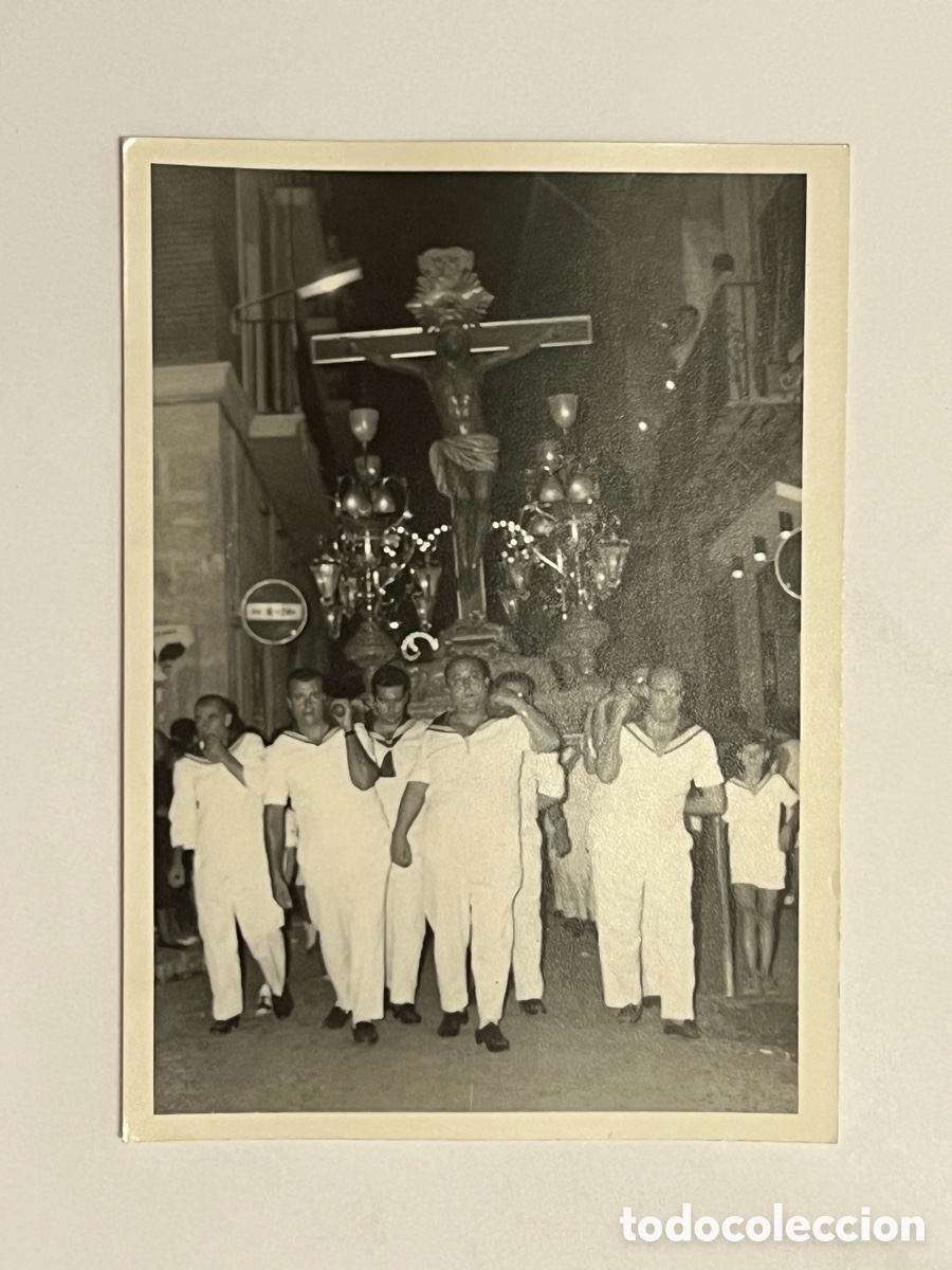 Fotografia antica: SEMANA SANTA MARINERA.. Cristo del Grao.. El Negret.. ? Fotograf&iacute;a (h.1970?) Medidas: 7,5 x 10,5