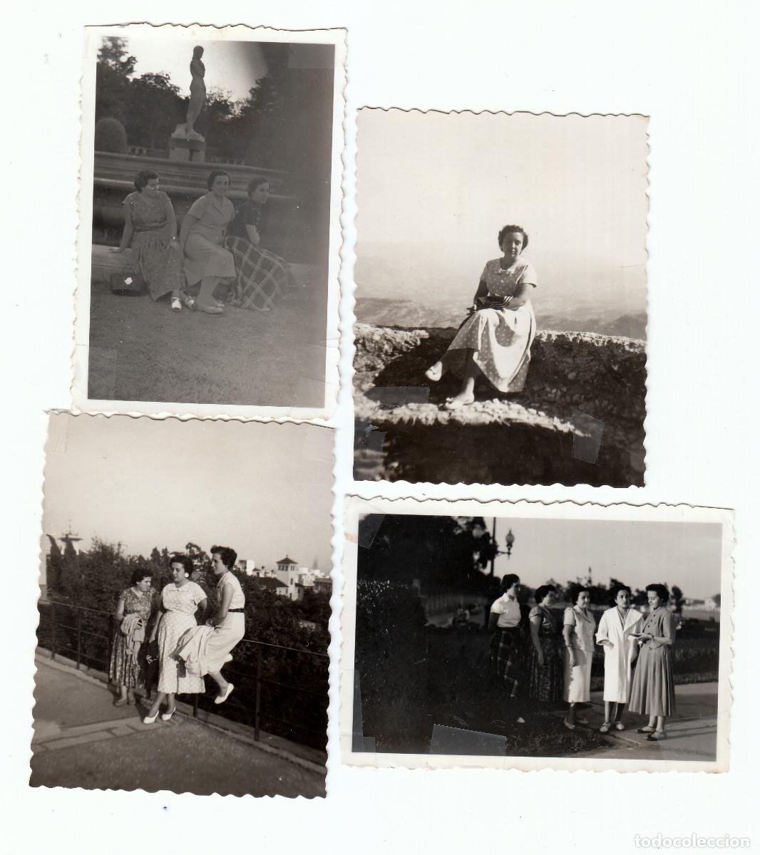 Fotograf&iacute;a antigua: Lote 4 fotos. Mujeres. Vistas de Barcelona. A&ntilde;os 50 g aa