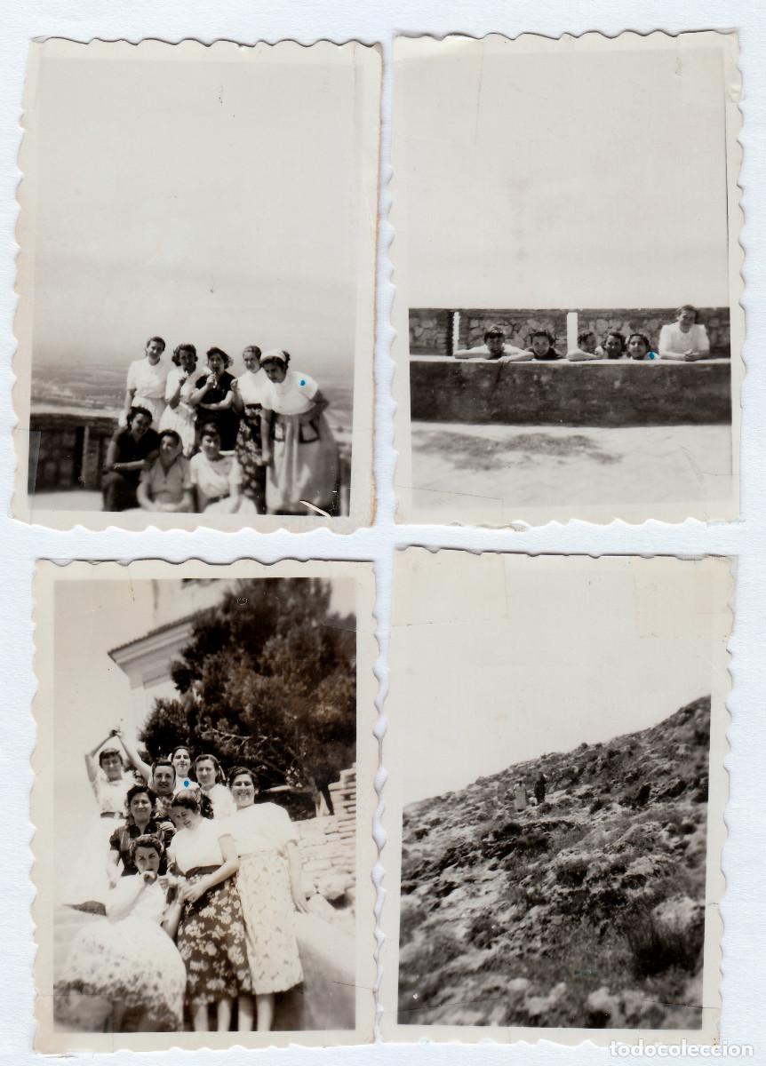 Fotograf&iacute;a antigua: Lote de 4 fotos. Castillo de Cullera, Val&egrave;ncia. A&ntilde;os 50 g aa