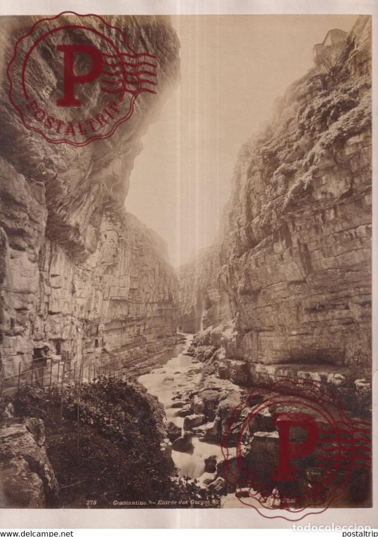 Fotograf&iacute;a antigua: Afrique du Nord Constantine Entree des Gorges du Rummel 30 *23 CM ARGELIA ALGERIA ALGERIE AFRIQUE P