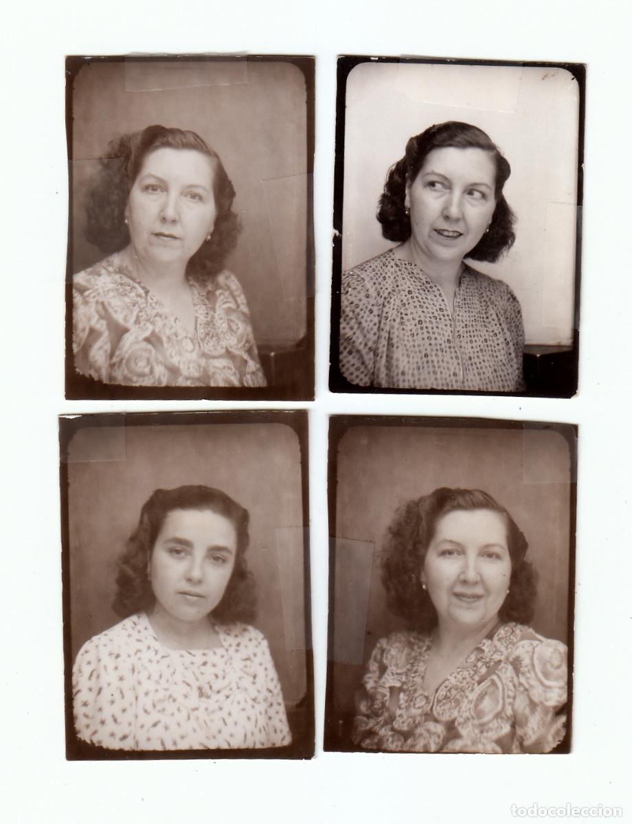 Fotograf&iacute;a antigua: Fotomat&oacute;n. Lote 4 fotos. Mujeres. Chicas. A&ntilde;os 40 g aa