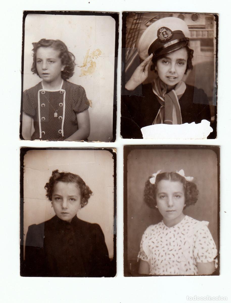 Fotograf&iacute;a antigua: Fotomat&oacute;n. Lote 4 fotos. Mujeres. Chicas. A&ntilde;os 40 g aa