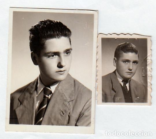 Fotografia antica: Lote 2 fotos. Joven caballero. A&ntilde;os 40-50 g aa