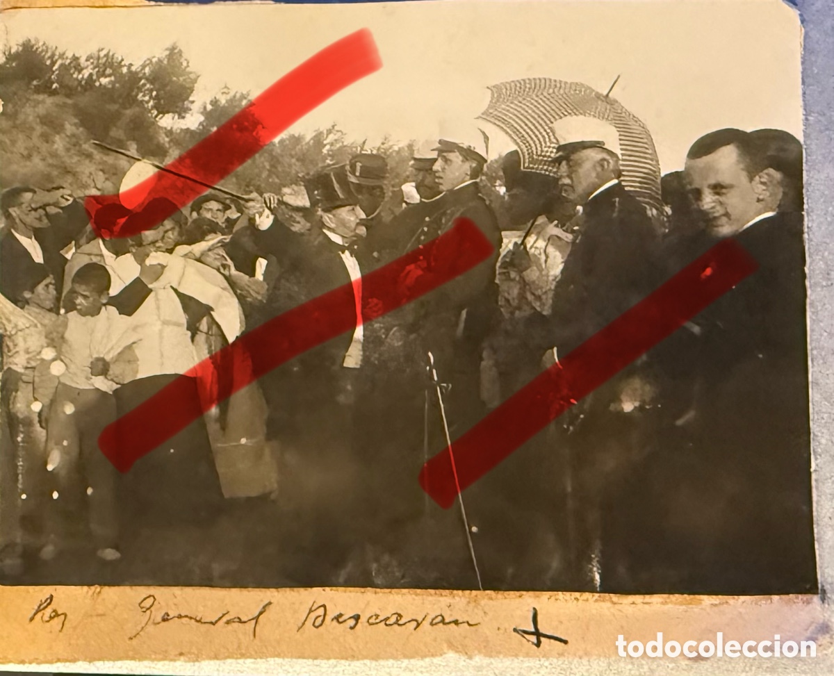 Fotograf&iacute;a antigua: Rey Alfonso XIII con el General Bascaran