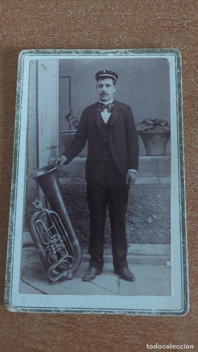 Fotograf&iacute;a antigua: Foto postal saxofonista Francisco Beltr&aacute;n San Mateo