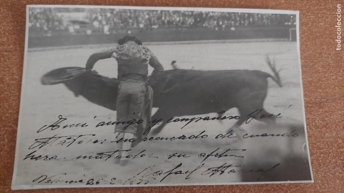 Fotografia antica: Foto postal Torero Rafael Marzal autografo