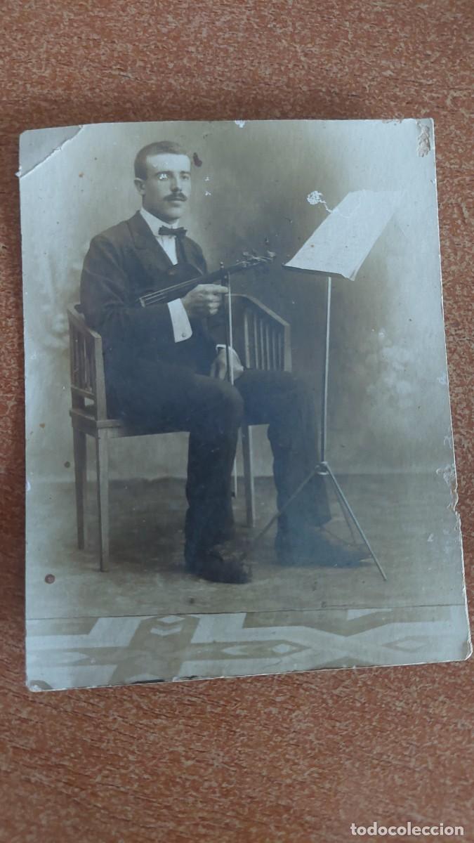 Fotograf&iacute;a antigua: Foto postal Violinista