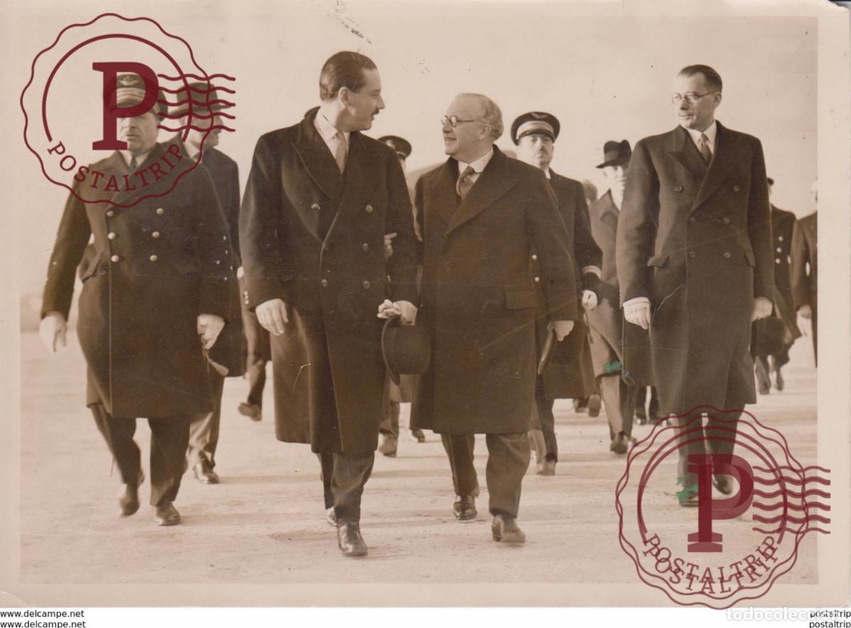 Antique Photography: MINISTRE DE LAIR KINGSLEY WOOD GRANDE BRETAGNE BRITAIN BOURGET LE GAL VUILLEMIN CHEF DETAT ARMEE