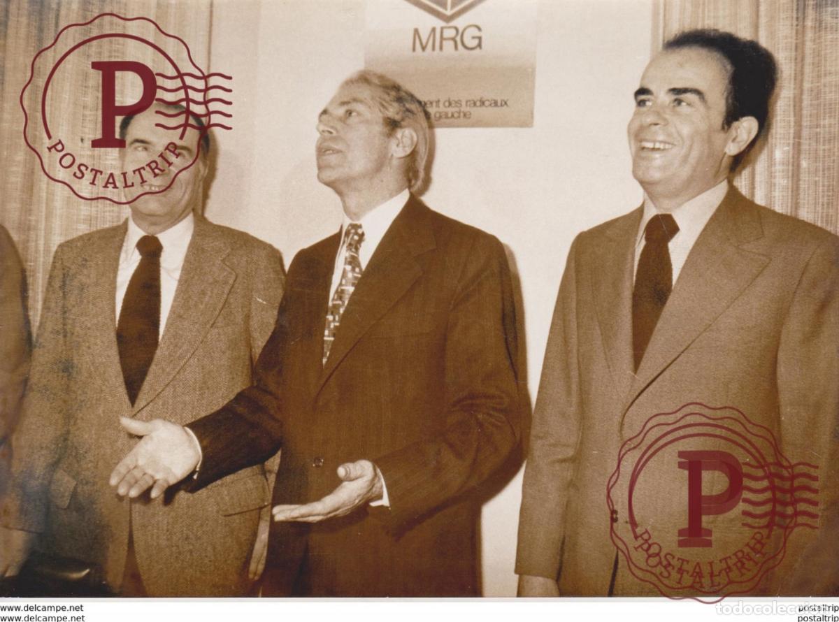 Antique Photography: LE SOMMET DE LA GAUCHE TROIS LEADERS LUNION PARTI SOCIALISTE PLACE DU PALAIS BOURBON MITTERRAND FA