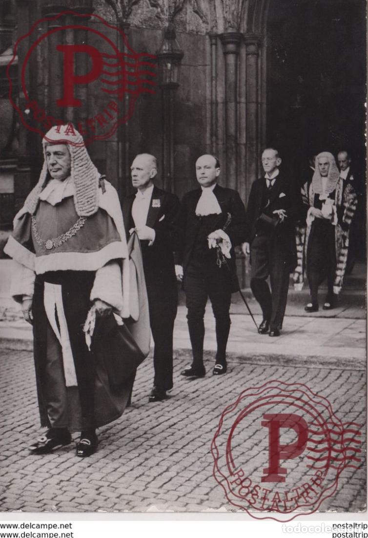 Antique Photography: LORD GODDARD ENGLAND CHIEF JUSTICE DANGLETERRE ABBAYE DE WESTMINSTER LONDRES LONDON 18*13CM