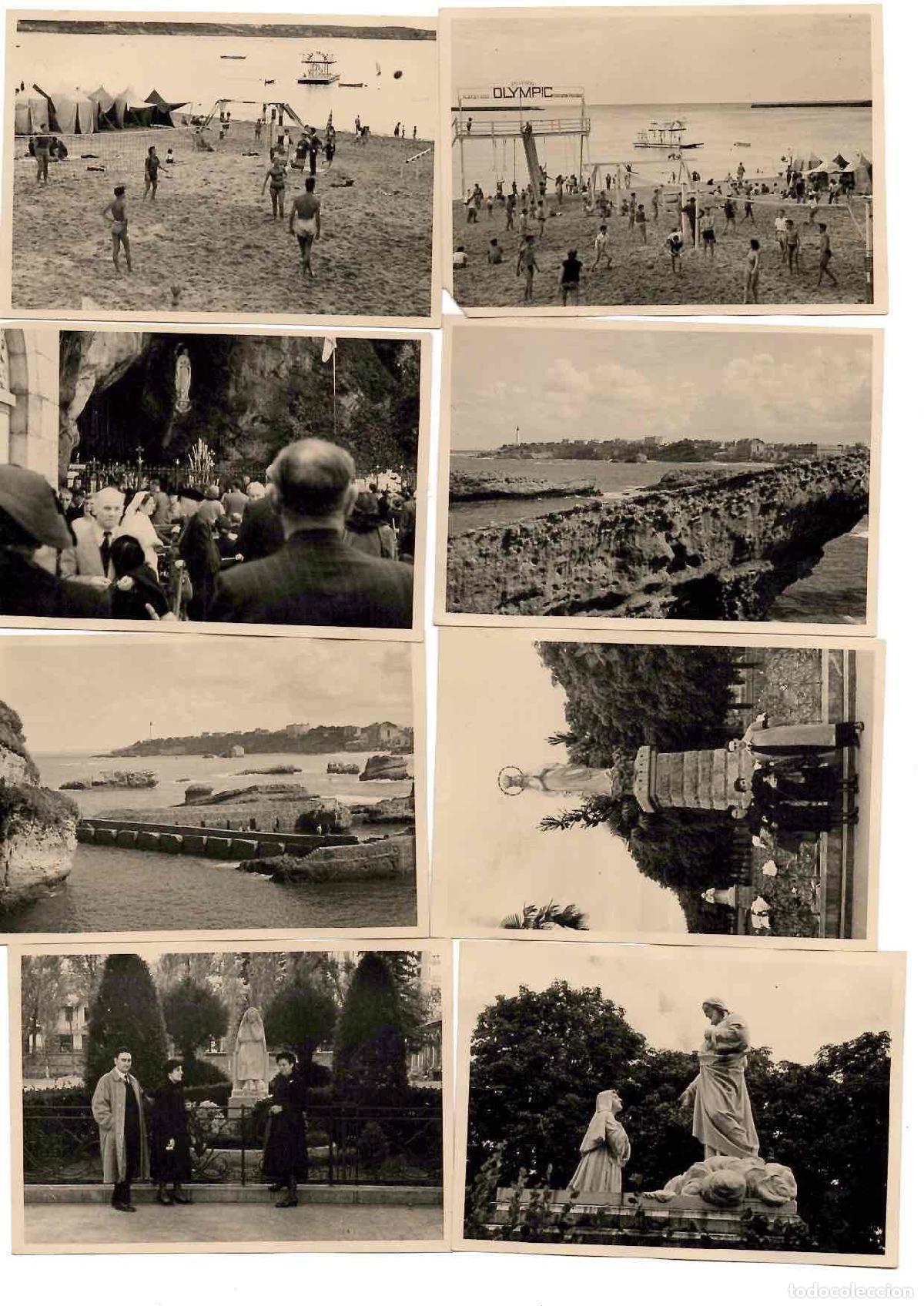 Fotograf&iacute;a antigua: LOTE 8 FOTOGRAFIAS BIARRITZ, ESCENAS PLAYA DE SAN JUAN DE LUZ Y LOURDES. A&Ntilde;OS 50