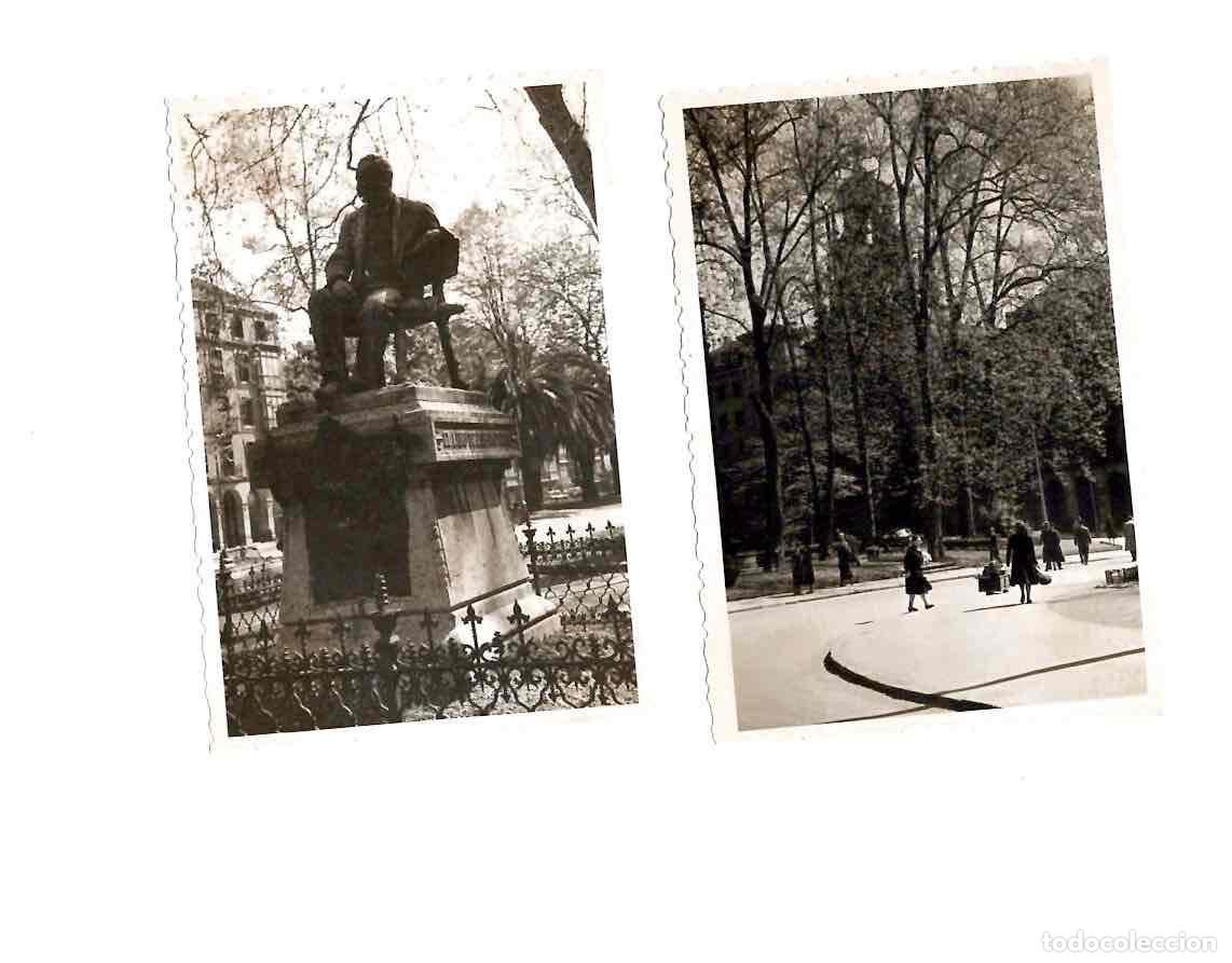Fotografia antica: LOTE 2 FOTOGRAFIAS BILBAO. PLAZA DE ALBIA Y MONUMENTO A ANTONIO TRUEBA. A&Ntilde;O 1954