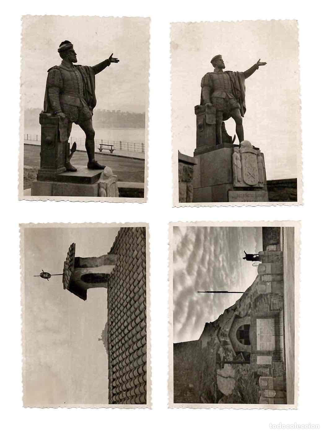Photographie ancienne: LOTE 4 FOTOGRAFIAS VISTA CONJUNTO DE ERMITA Y MONUMENTO A JUAN SEBASTIAN ELCANO. SAN SEBASTIAN
