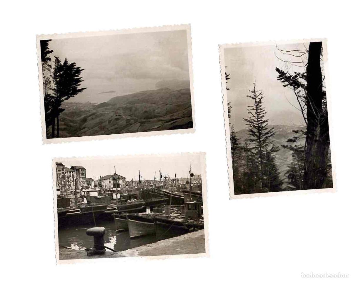 Photographie ancienne: LOTE 3 FOTOGRAFIAS BERMEO, ISLA IZARO Y VISTA MONTE SOLLUBE. BIZKAIA. A&Ntilde;O 1954