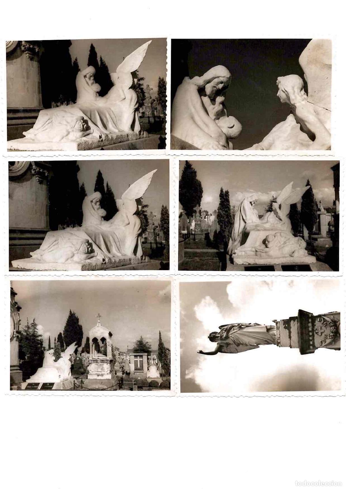 Fotograf&iacute;a antigua: LOTE DE 12 FOTOGRAFIAS ESCULTURAS CEMENTERIO VISTA ALEGRE, DERIO, BIZKAIA. A&Ntilde;O 1953