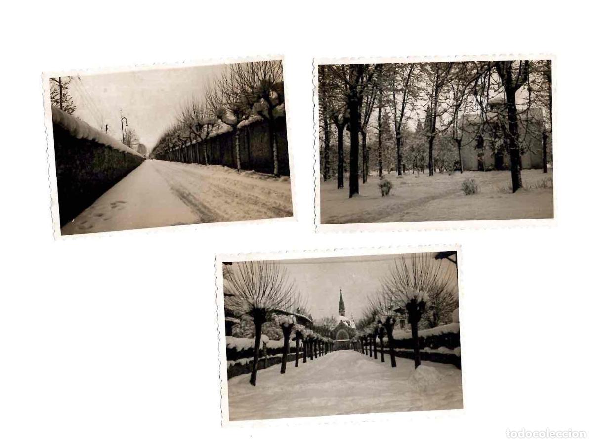 Fotograf&iacute;a antigua: LOTE DE 3 FOTOGRAFIAS NEVADA EN VITORIA, ALAVA A&Ntilde;OS 50