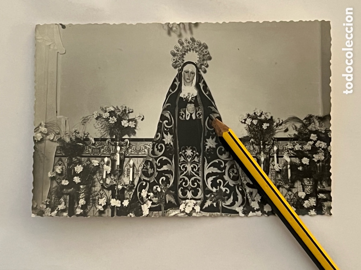 Fotograf&iacute;a antigua: VIRGEN DOLOROSA Ntra Sra de Los &Aacute;ngeles.. Semana Santa Marinera.. P&eacute;rez Alonso, fot&oacute;grafo (a.1959)