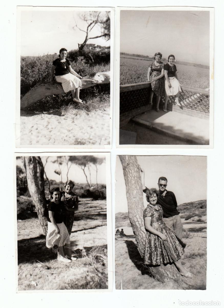 Fotograf&iacute;a antigua: Lote 4 fotos. En el Saler y la Albufera de Val&egrave;ncia. A&ntilde;os 60 g aa