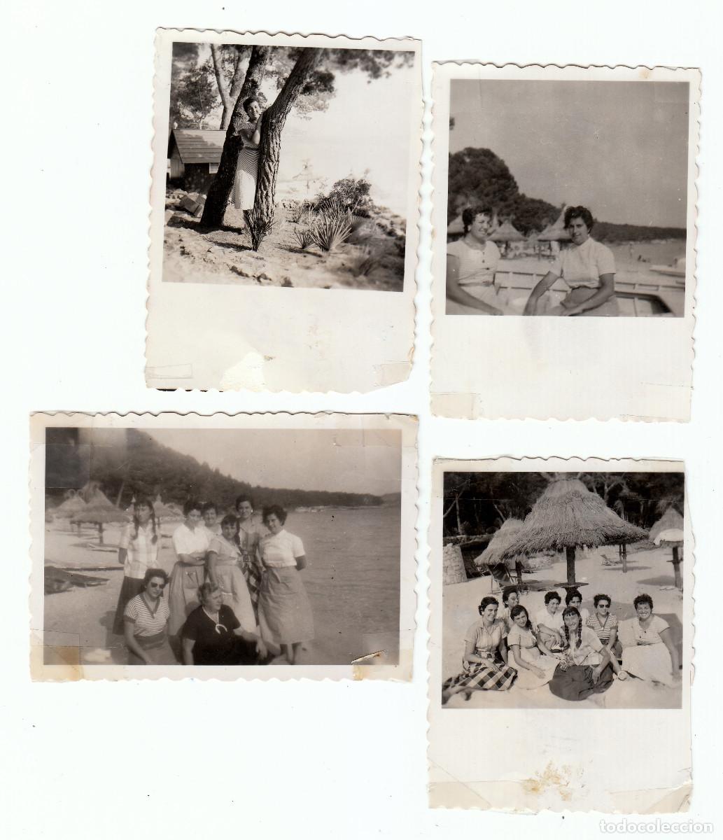 Fotograf&iacute;a antigua: Lote 4 fotos. Chicas en Formentor, Mallorca. A&ntilde;os 50 g aa