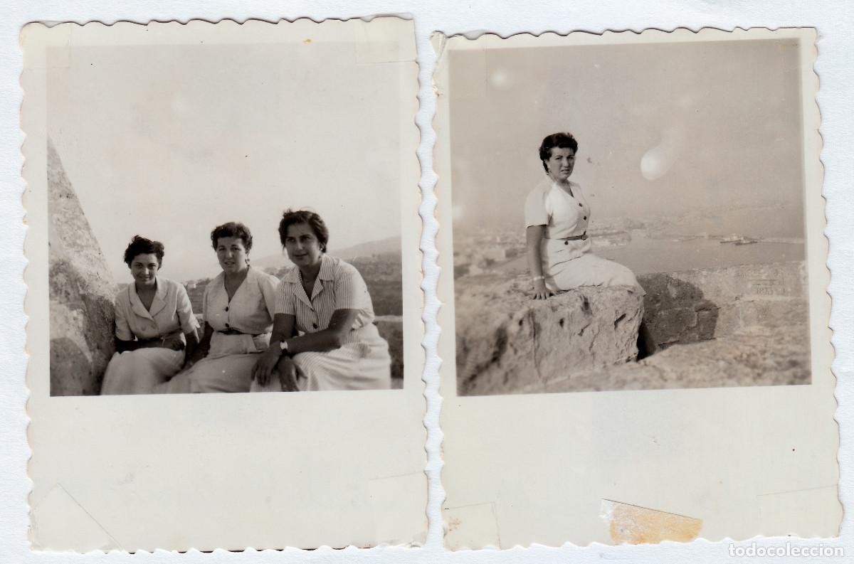 Fotograf&iacute;a antigua: 2 fotos. Chicas. Castillo de Bellver, Mallorca. A&ntilde;os 50 g aa