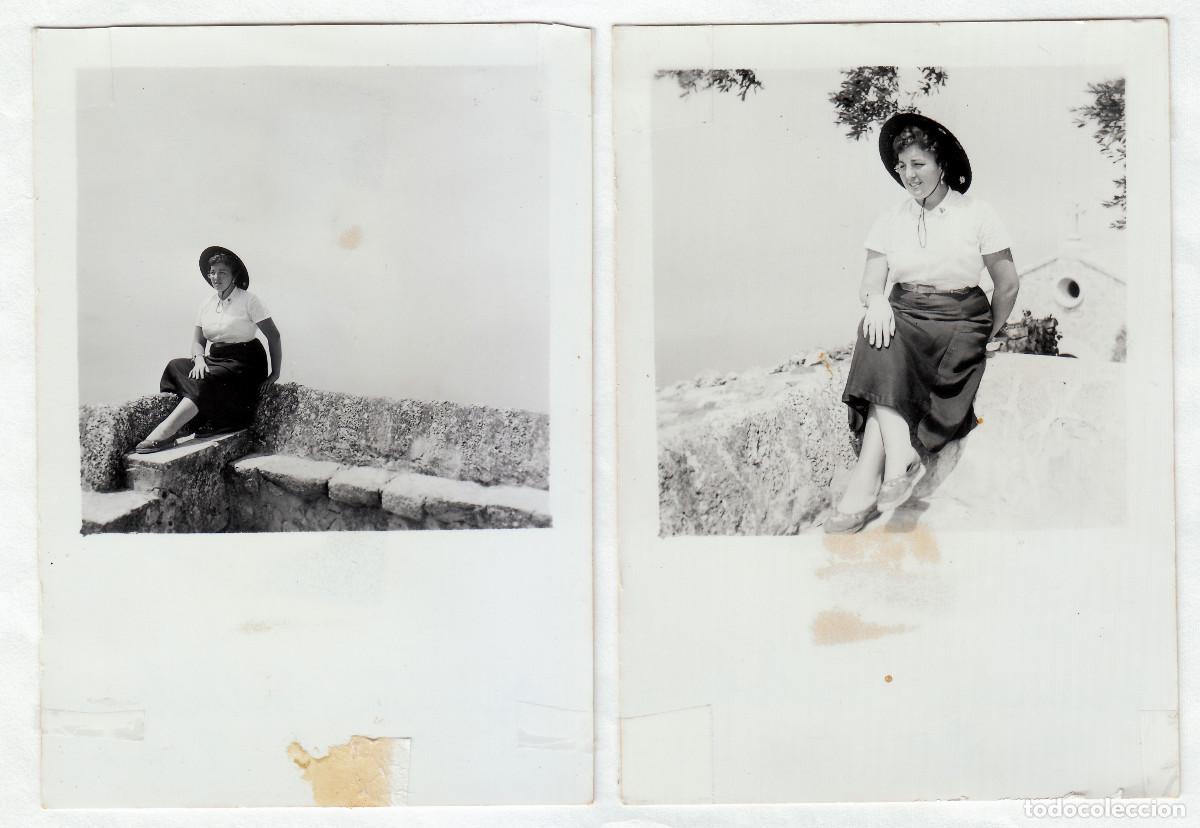 Fotograf&iacute;a antigua: 2 fotos. Chica. Ermita de la Sant&iacute;sima Trinidad en Valldemossa, Mallorca. A&ntilde;os 50 g aa