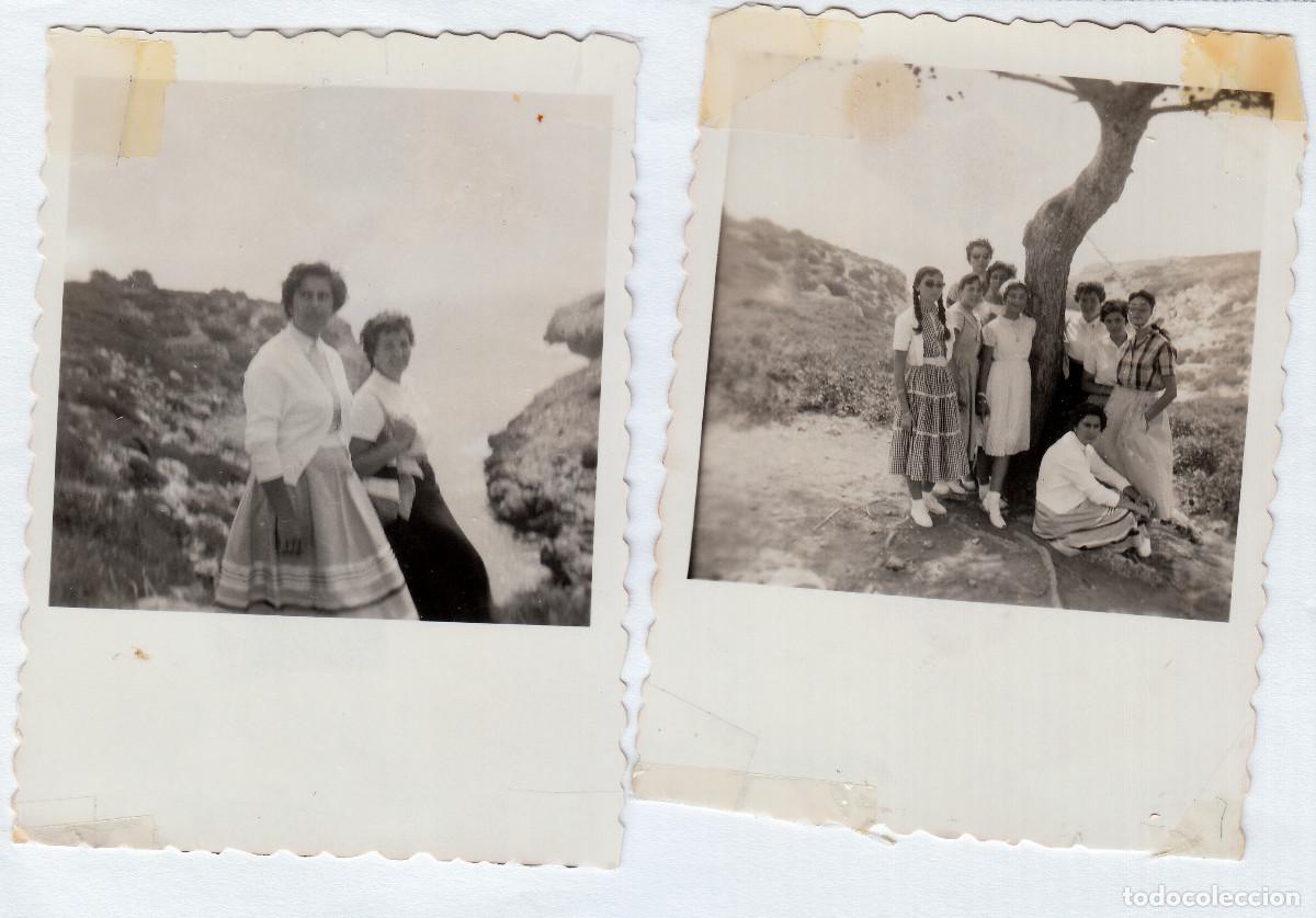 Fotograf&iacute;a antigua: 2 fotos. Chicas. Cuevas del Drach, Manacor, Mallorca. A&ntilde;os 50 g aa