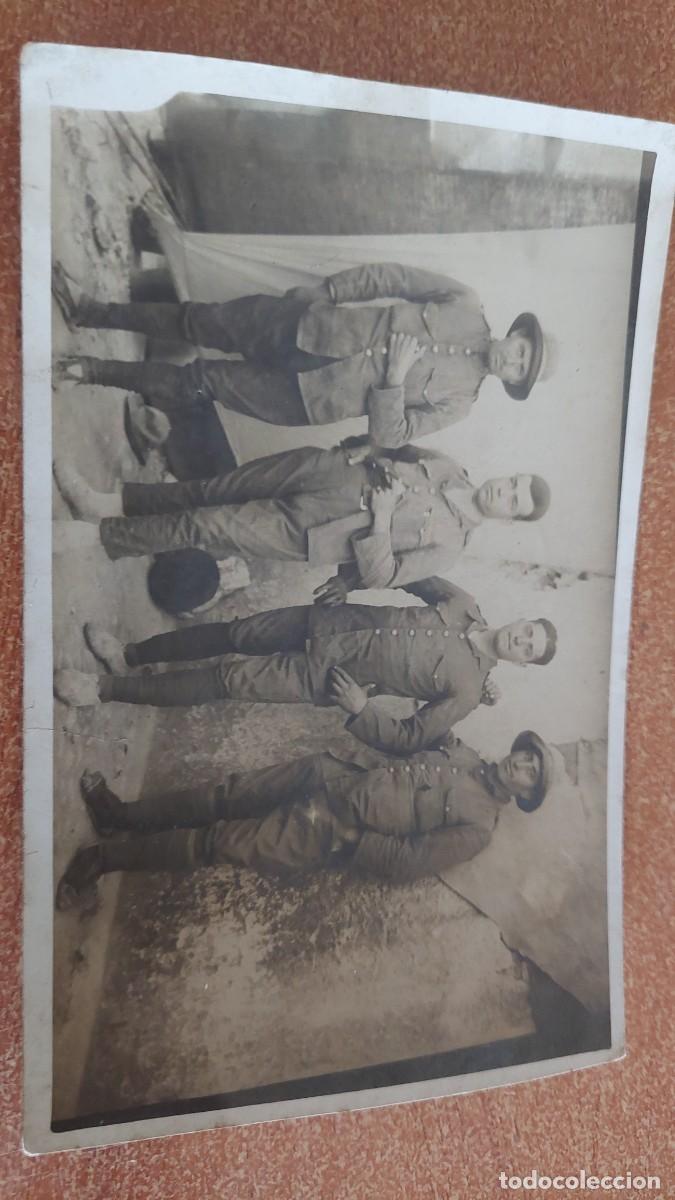 Fotograf&iacute;a antigua: Antigua foto postal soldados guerra de Marruecos