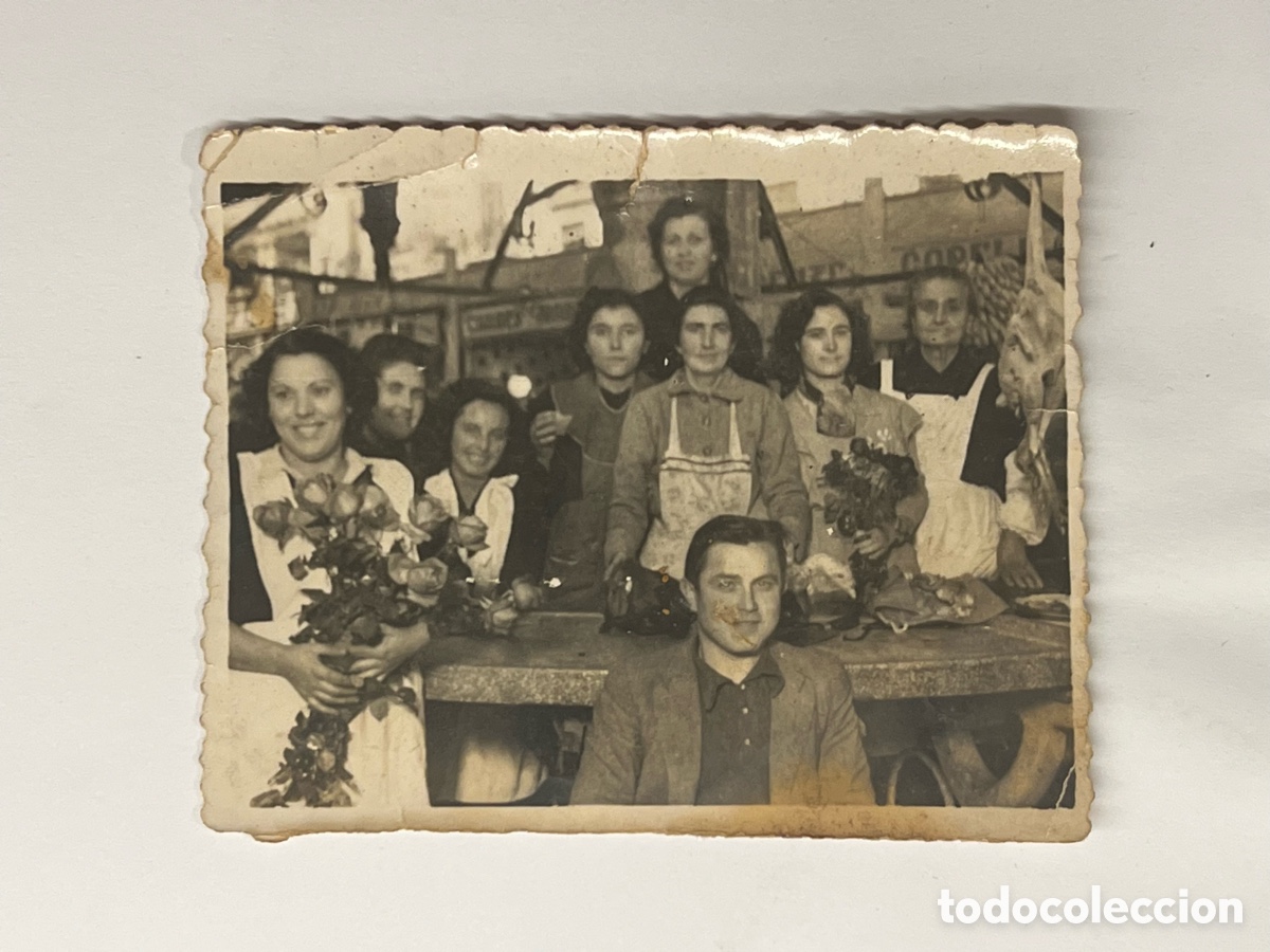 Fotograf&iacute;a antigua: MINUTEROS.. Torrefiel, Valencia. Las vendedoras del Mercado de Torrefiel.. Postguerra (h.1950?)