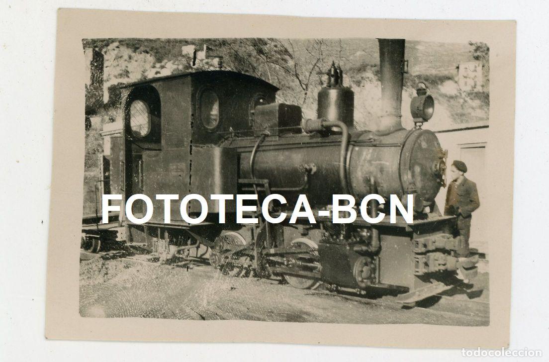 Fotograf&iacute;a antigua: FOTO ORIGINAL LOCLOMOTORA A VAPOR POSIBLEMNETE ESPA&Ntilde; A&Ntilde;OS 40 FERROCARRIL TREN