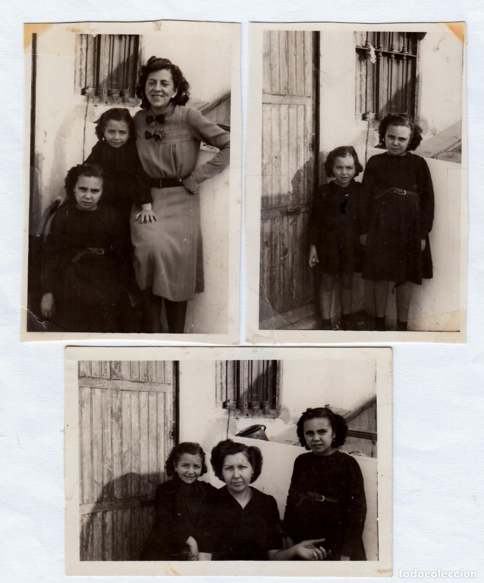 Fotograf&iacute;a antigua: 3 raras fotograf&iacute;as. Ni&ntilde;as de luto. A&ntilde;os 40 g aa