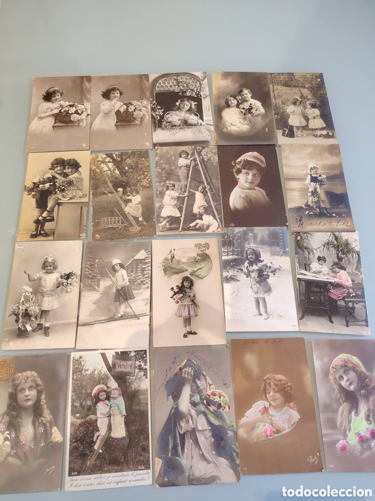 Alte Fotografie: Fotos de estudio postal