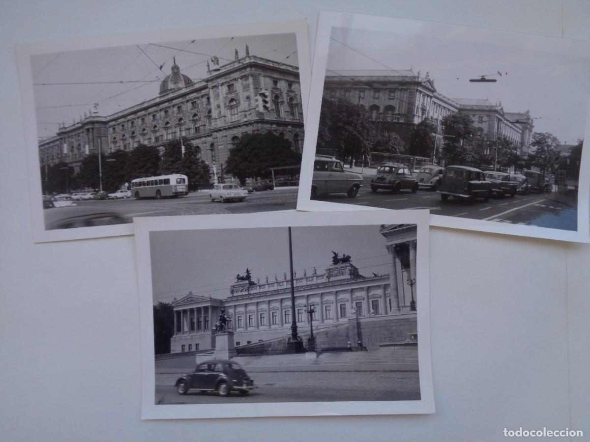 Fotograf&iacute;a antigua: LOTE DE 3 FOTOS DE CALLES Y EDIFICIOS DE VIENA ( AUSTRIA ), COCHES DE EPOCA , ETC