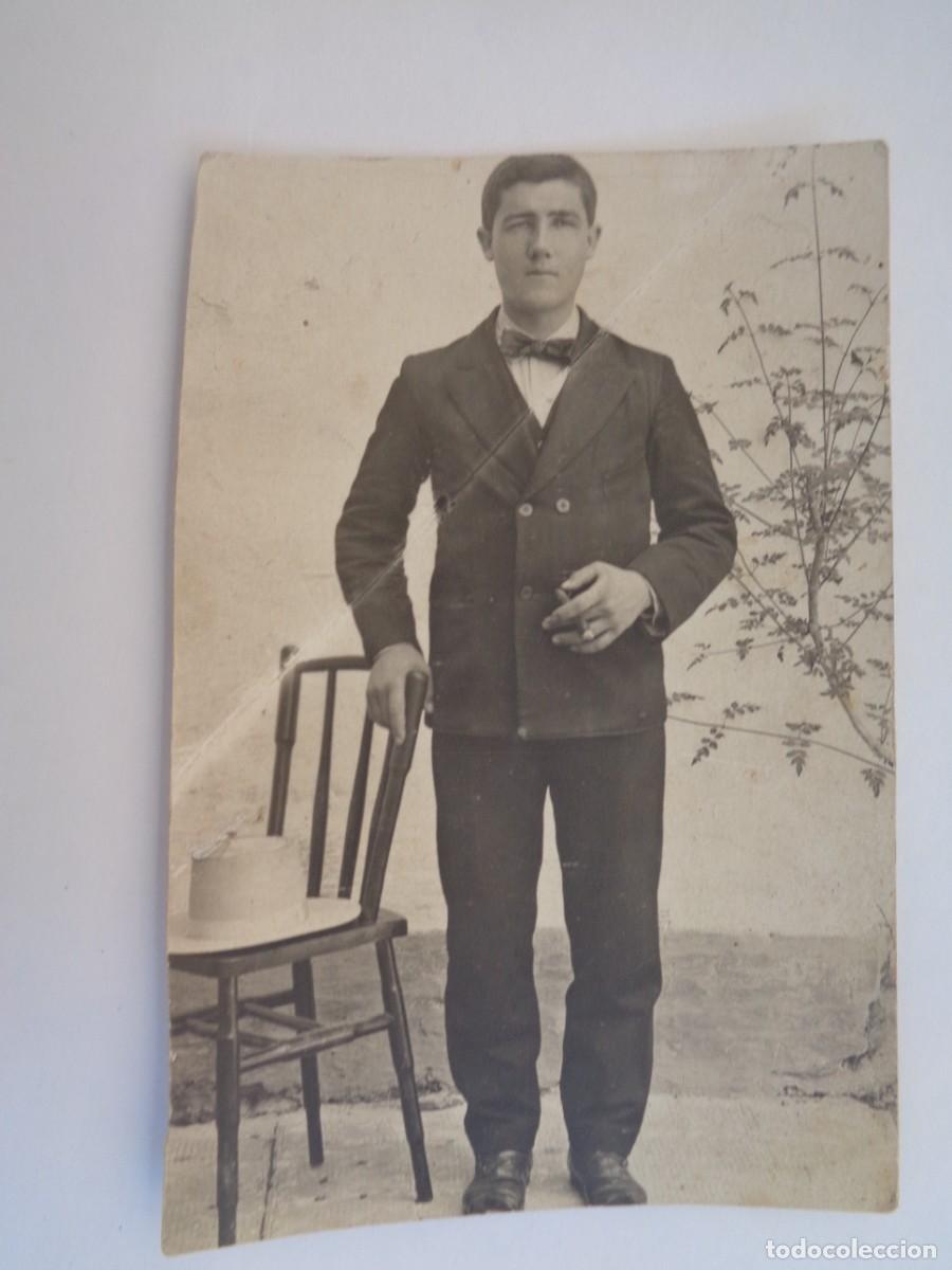 Alte Fotografie: FOTO DE SE&Ntilde;OR ELEGANTE CON PAJARITA Y SOMBRERO, PRINCIPIOS DE SIGLO