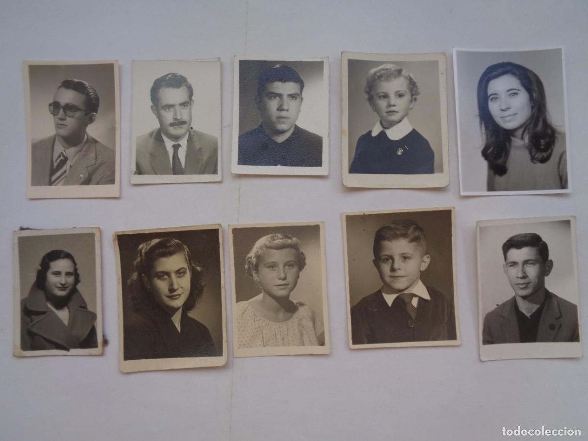 Fotograf&iacute;a antigua: LOTE DE 10 PEQUE&Ntilde;AS FOTOS PARA CARNET DE HOMBRES , MUJERES Y NI&Ntilde;OS