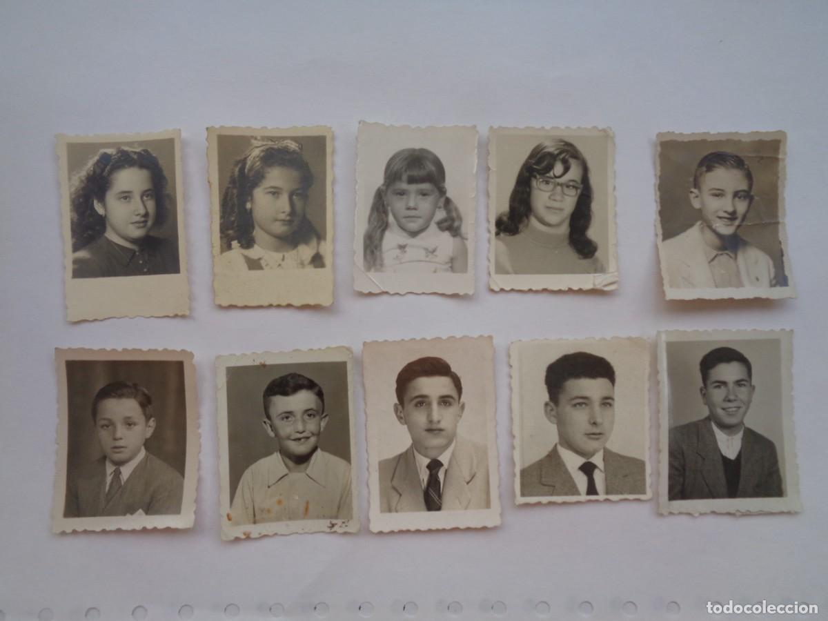 Fotograf&iacute;a antigua: LOTE DE 10 PEQUE&Ntilde;AS FOTOS TROQUELADAS DE NI&Ntilde;OS PARA DOCUMENTOS