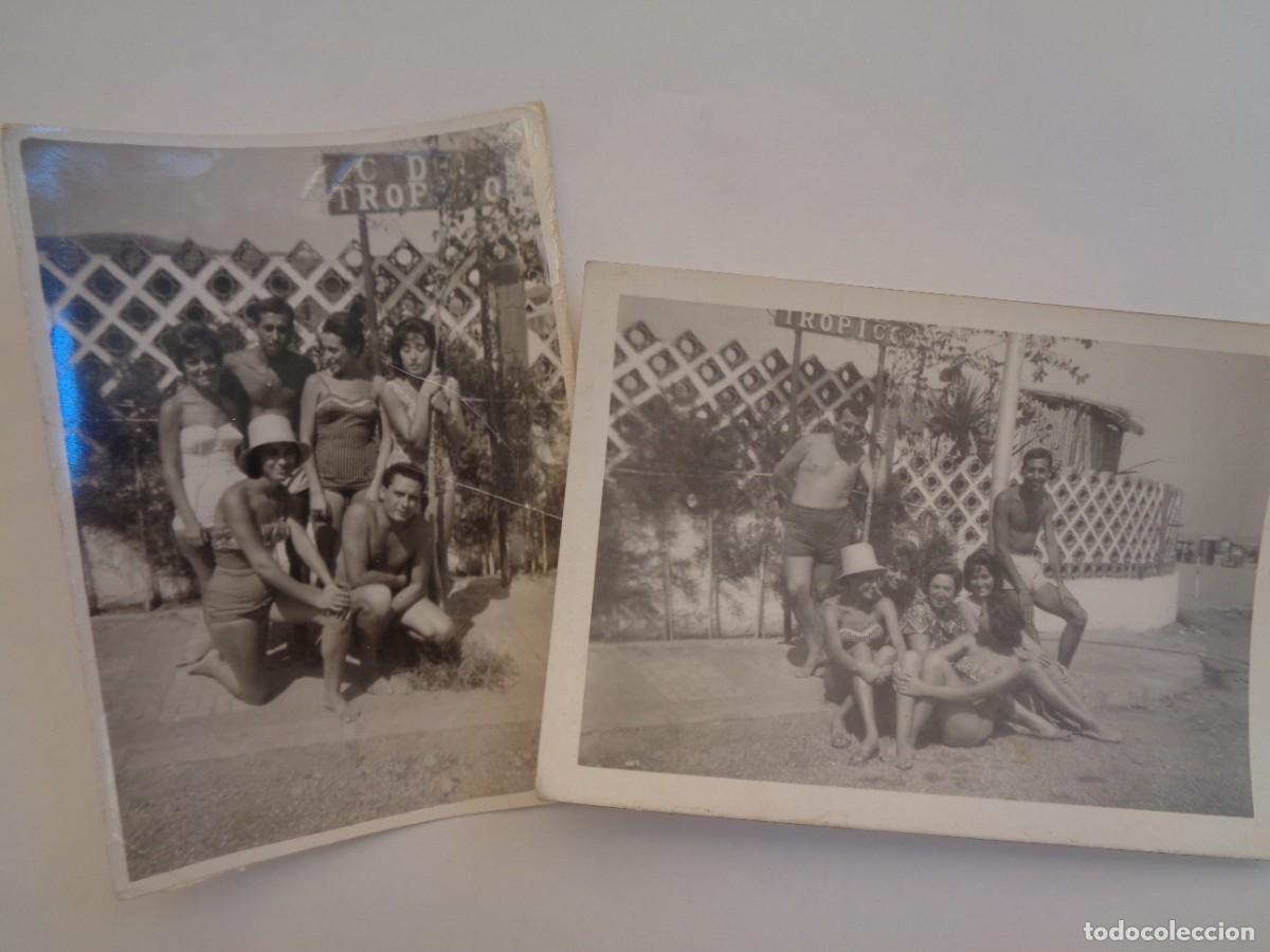 Fotograf&iacute;a antigua: LOTE DE 2 FOTOS DE JOVENES EN BA&Ntilde;ADOR , EN LA CALLE DEL TROPICO