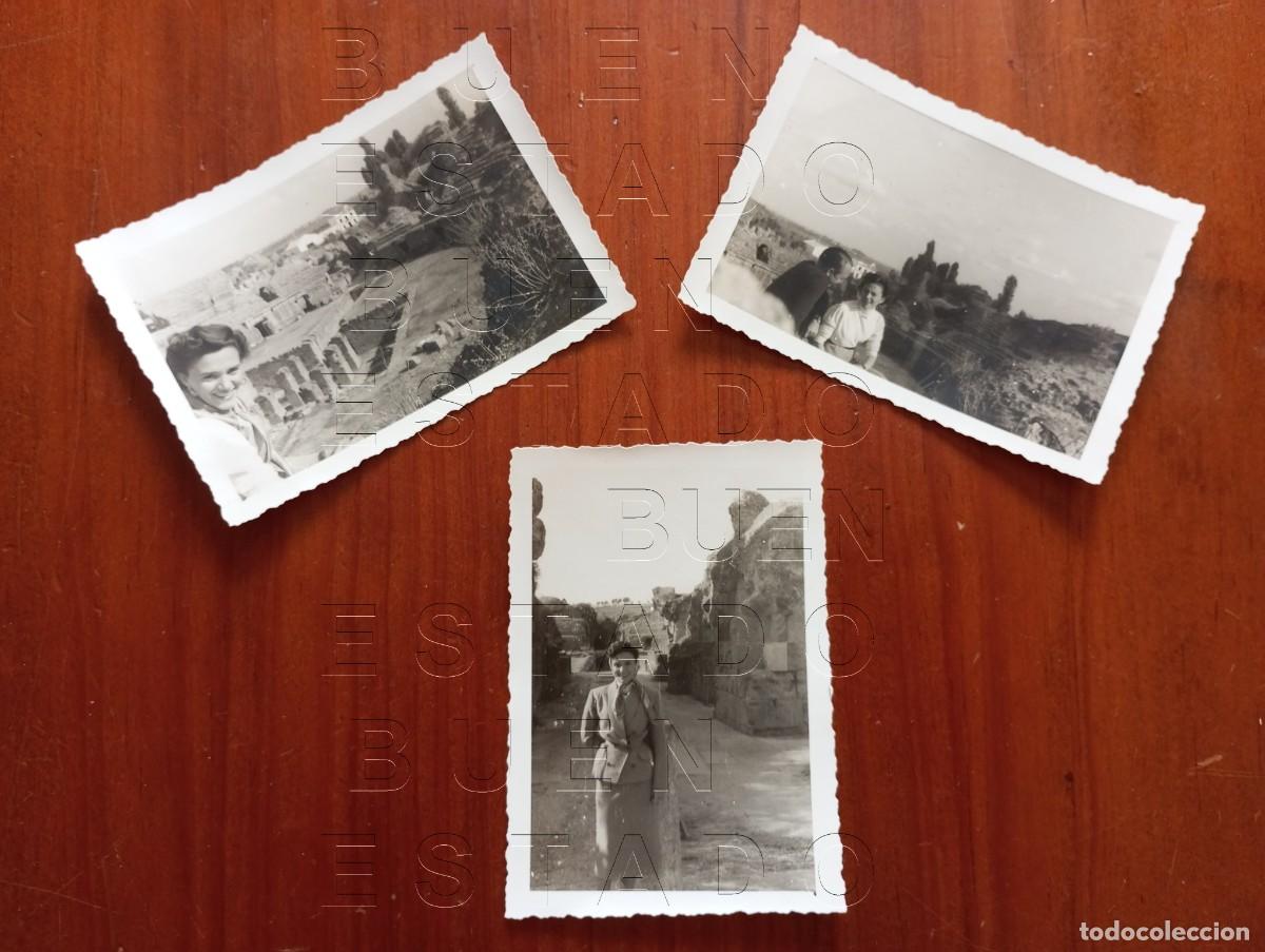 Fotografia antiga: ITALICA SEVILLA LOTE 3 FOTOGRAFIAS UNICAS DICIEMBRE 1953 FAMILIA ALTA SOCIEDAD M52