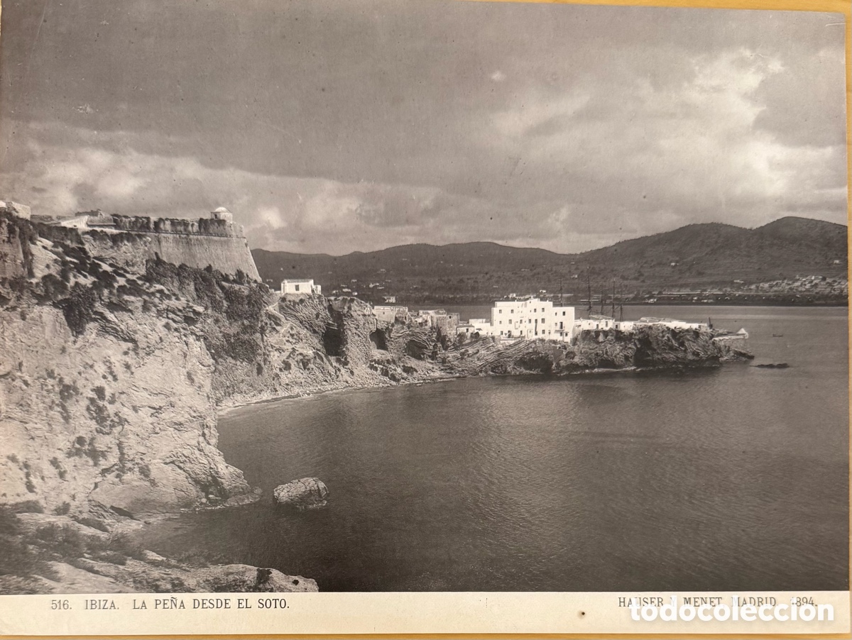 Fotograf&iacute;a antigua: Ibiza l&aacute;mina la Pe&ntilde;a del Soto Hauser y Menet 1894