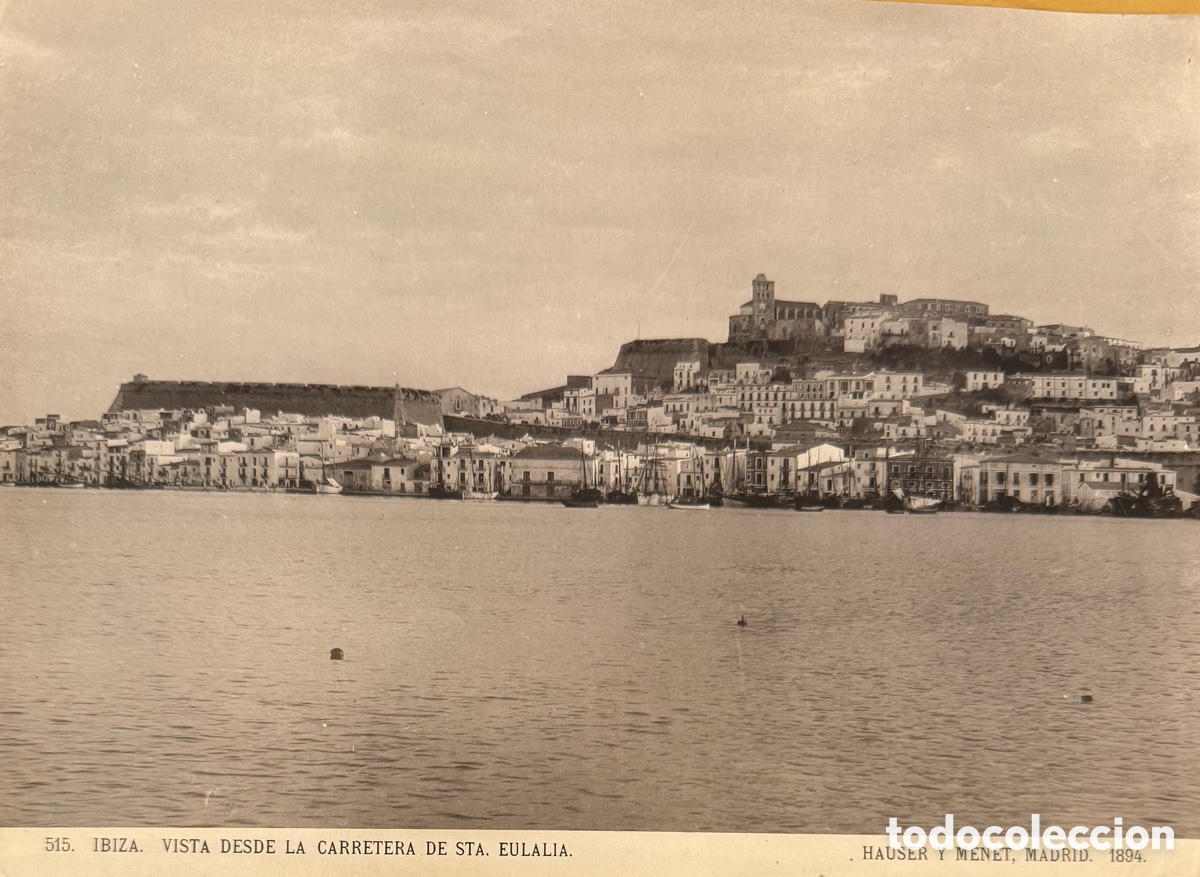 Fotografia antica: Ibiza l&aacute;mina vista desde la Carretera de Santa Eulalia. Hauser y Menet 1894