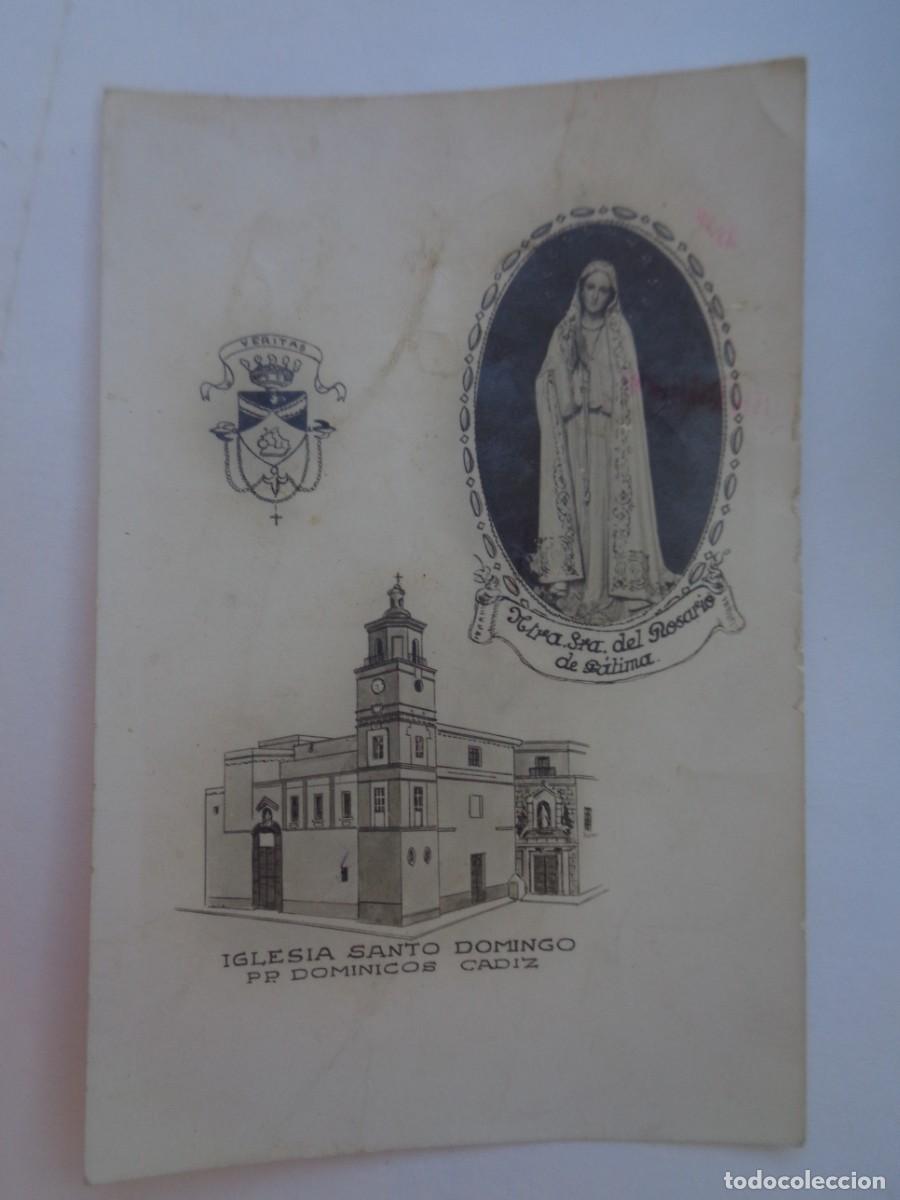 Fotografia antiga: FOTOMONTAJE DE IMAGEN DE NTRA. SRA. DEL ROSARIO DE FATIMA , IGLESIA DE SANTO DOMINGO DE CADIZ