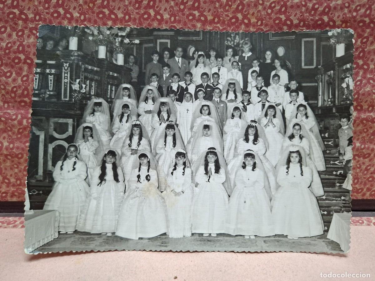 Fotograf&iacute;a antigua: ANTIGUA FOTOGRAFIA NI&Ntilde;AS COMUNION GONZALEZ VALENCIA 1969
