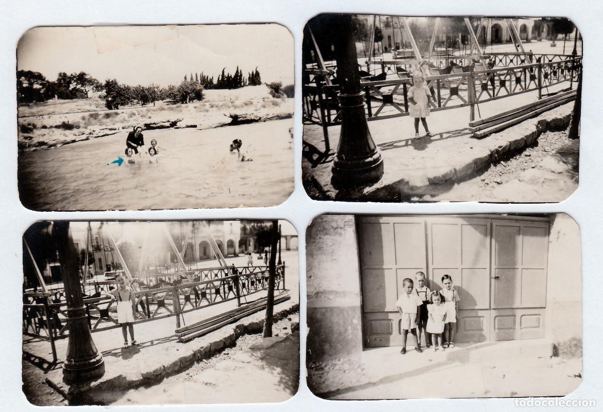 Fotograf&iacute;a antigua: 4 fotos. Parque. Ni&ntilde;os. San Carlos de la R&aacute;pita, Tarragona. A&ntilde;os 40 g aa