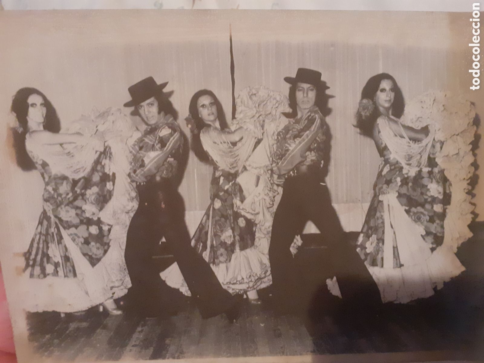 Fotograf&iacute;a antigua: GRAN FOTO GRUPO FLAMENCO. HACIA 1950 - 60. 18 X 13 CM