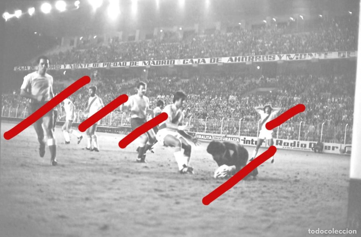 Fotograf&iacute;a antigua: Partido de Futbol Rayo Vallecano - Las Palmas A&ntilde;os 70 - Negativo de Celuloide Fotografia Antigua