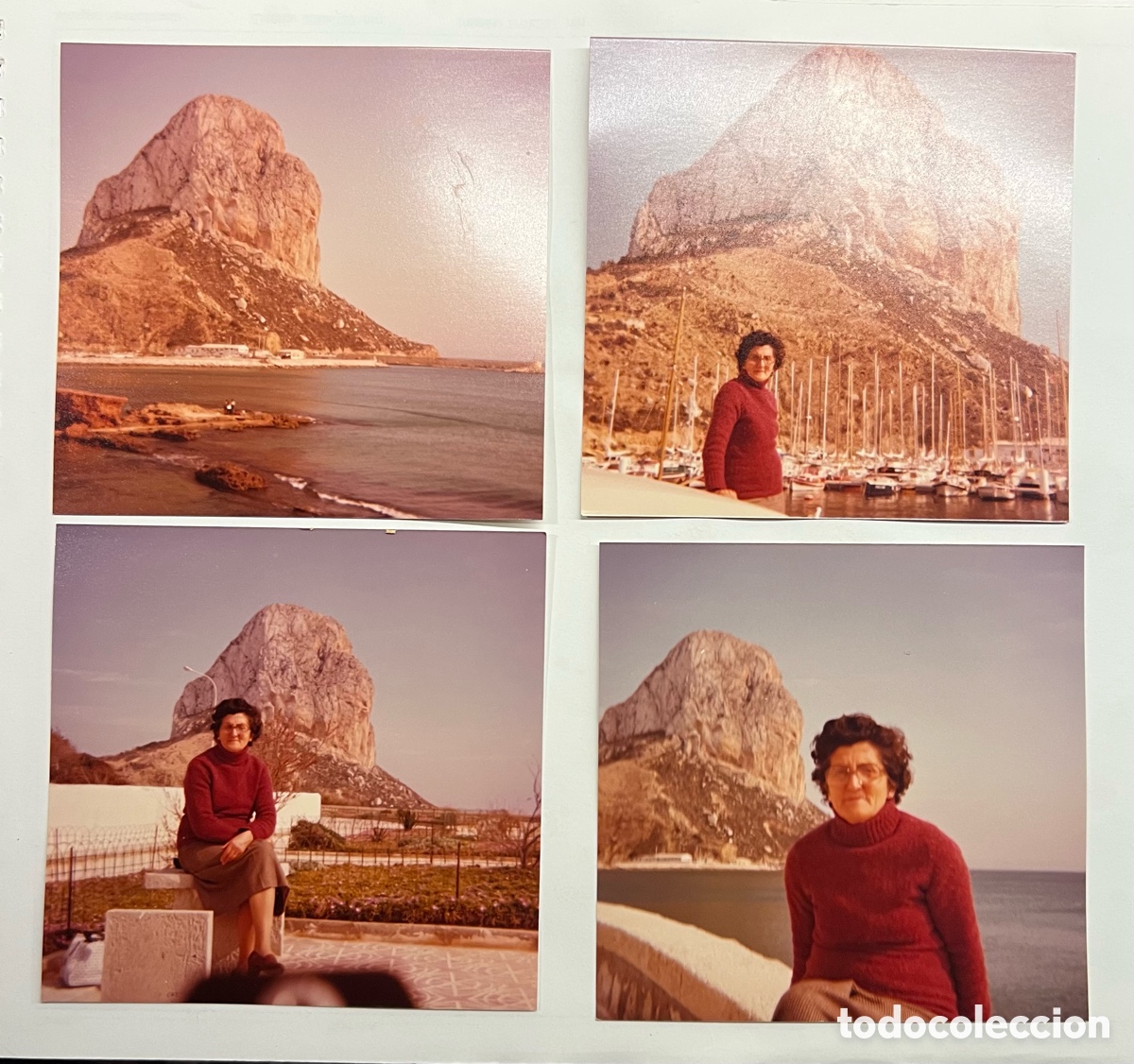 Fotograf&iacute;a antigua: CALPE Y EL PE&Ntilde;&Oacute;N DE IFACH (4) fotograf&iacute;as Recuerdo de una Turista Valenciana (h.1990?)