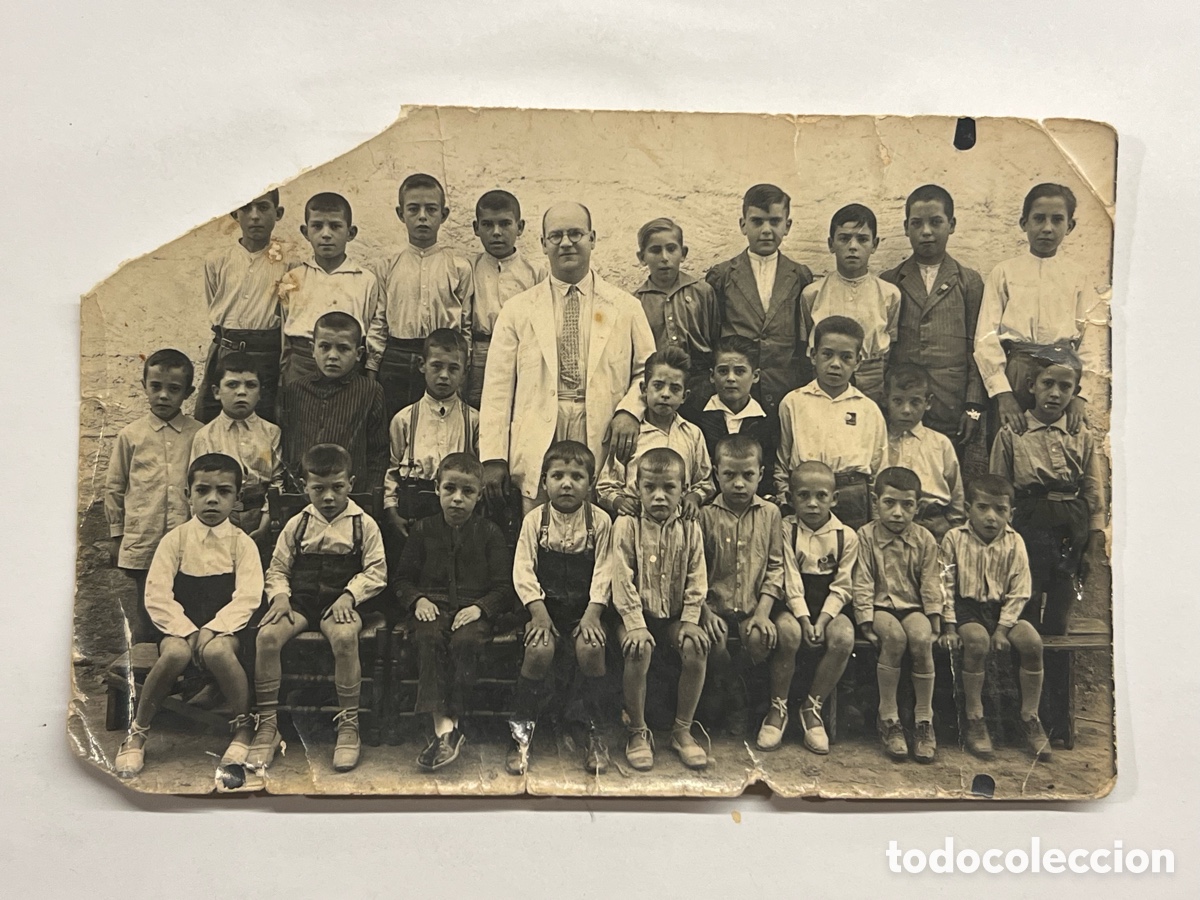 Fotograf&iacute;a antigua: ALGIMIA DE ALFARA. La Escuela Unitaria (Curso escolar 1931-32) Segunda Rep&uacute;blica. Recuerdo Escolar