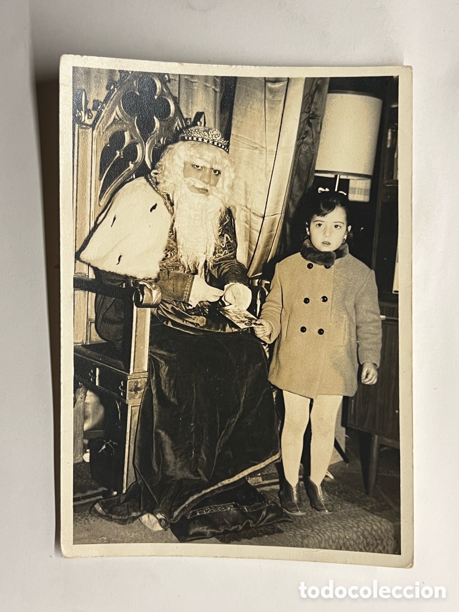Fotograf&iacute;a antigua: LOS REYES MAGOS DE ORIENTE.. Collblanc Hospitalet de Llobregat, entregando la carta a su Majestad