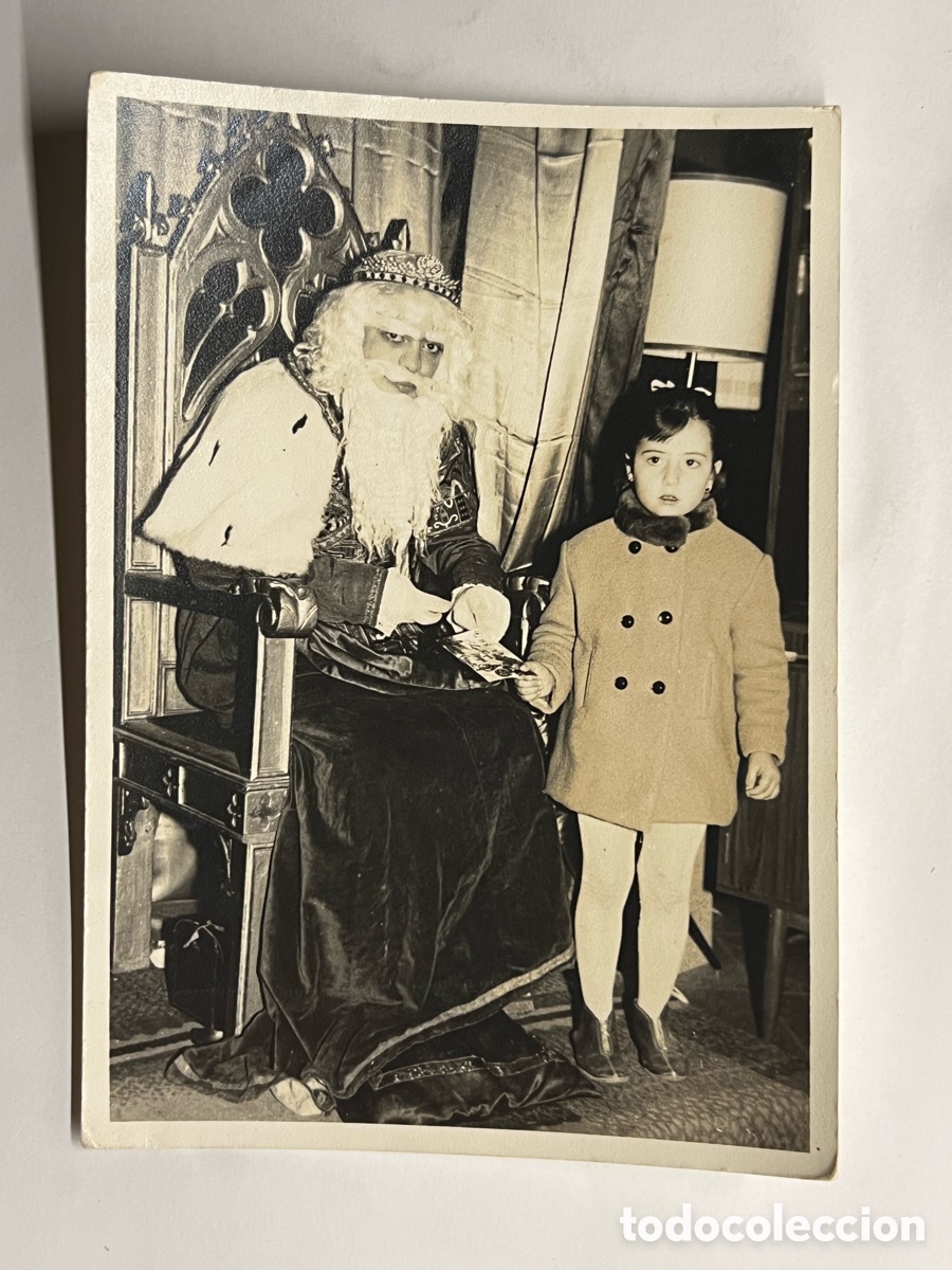 Fotograf&iacute;a antigua: LOS REYES MAGOS DE ORIENTE.. Collblanc Hospitalet de Llobregat, entregando la carta a su Majestad